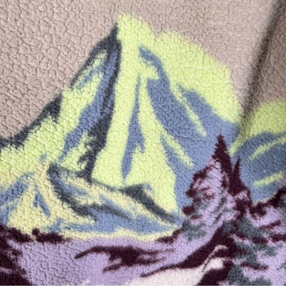 UO Out From Under Sherpa Sweatshirt Landscape Mountain Sherpa Crew Multicolor S - Picture 12 of 13